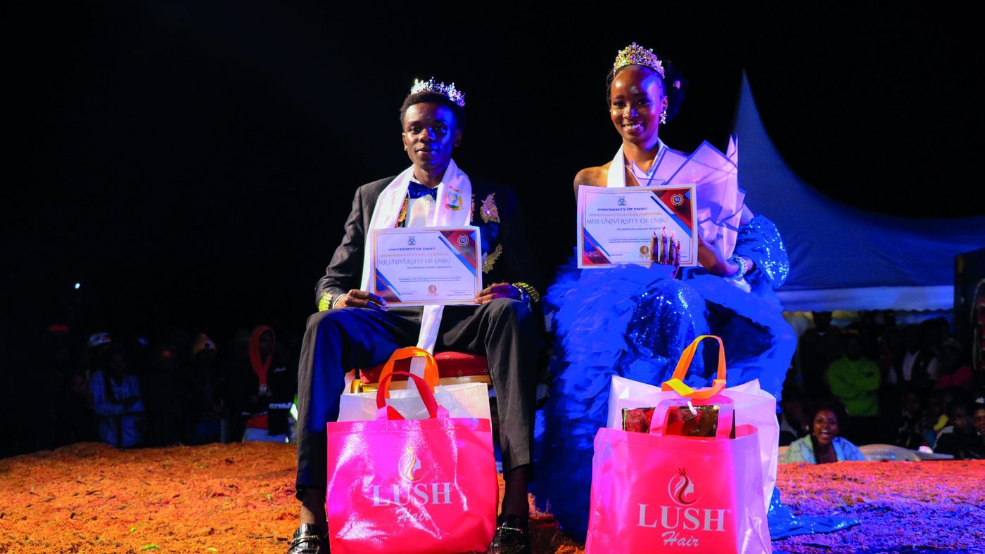 Students crowned at the University of Embu Cultural Festival.